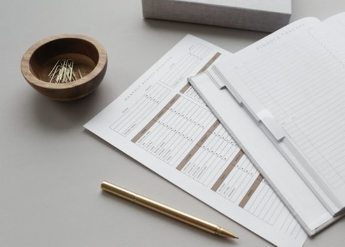 a notebook and pen